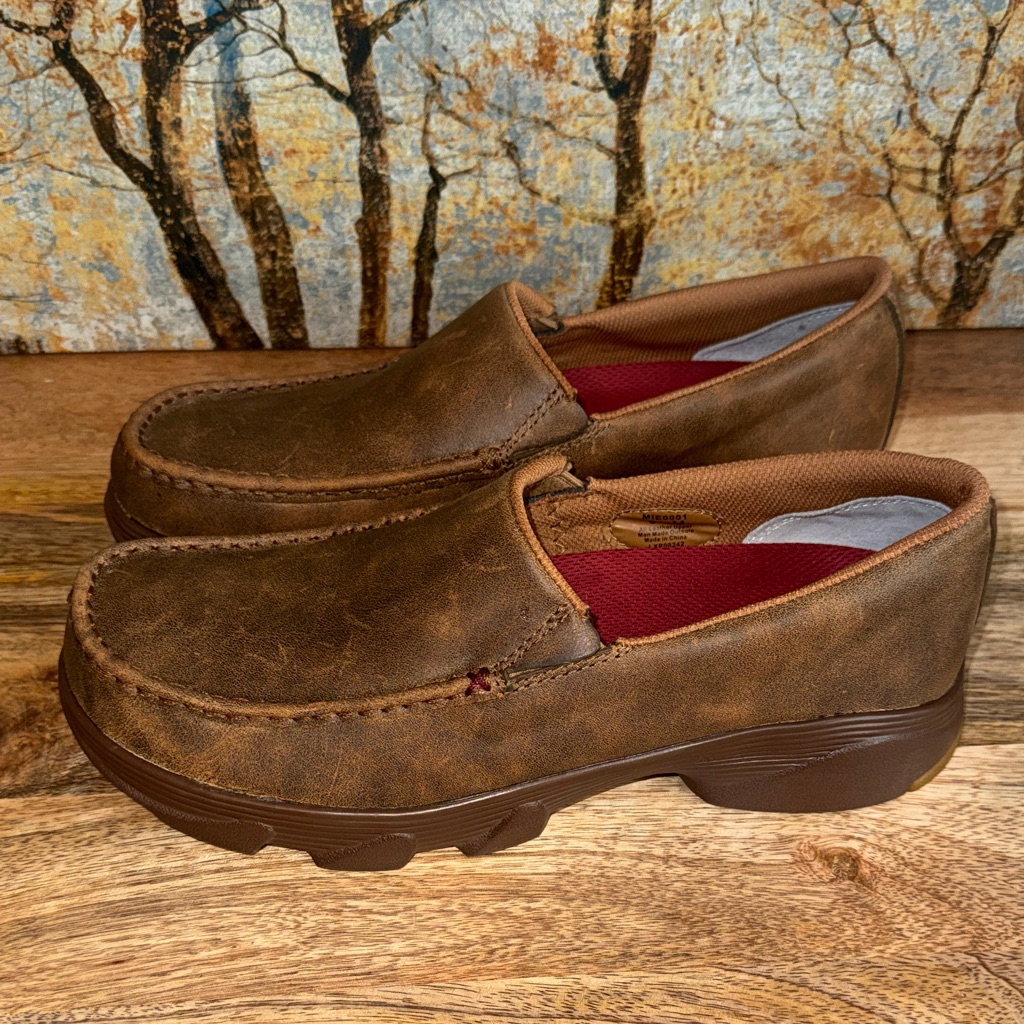 Twisted X Bomber Brown Leather Slip-On Men's Loafer Shoes Size 8.5